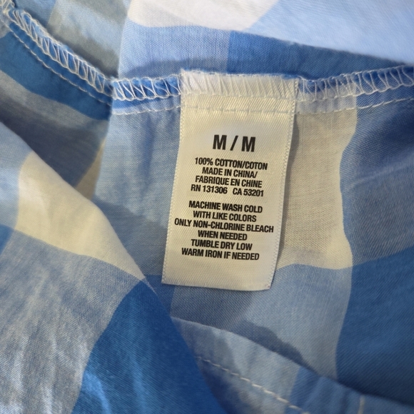 Aeropostale Button Up Plaid Shirt Top Womens Medium Blue Y2K - Picture 8 of 8